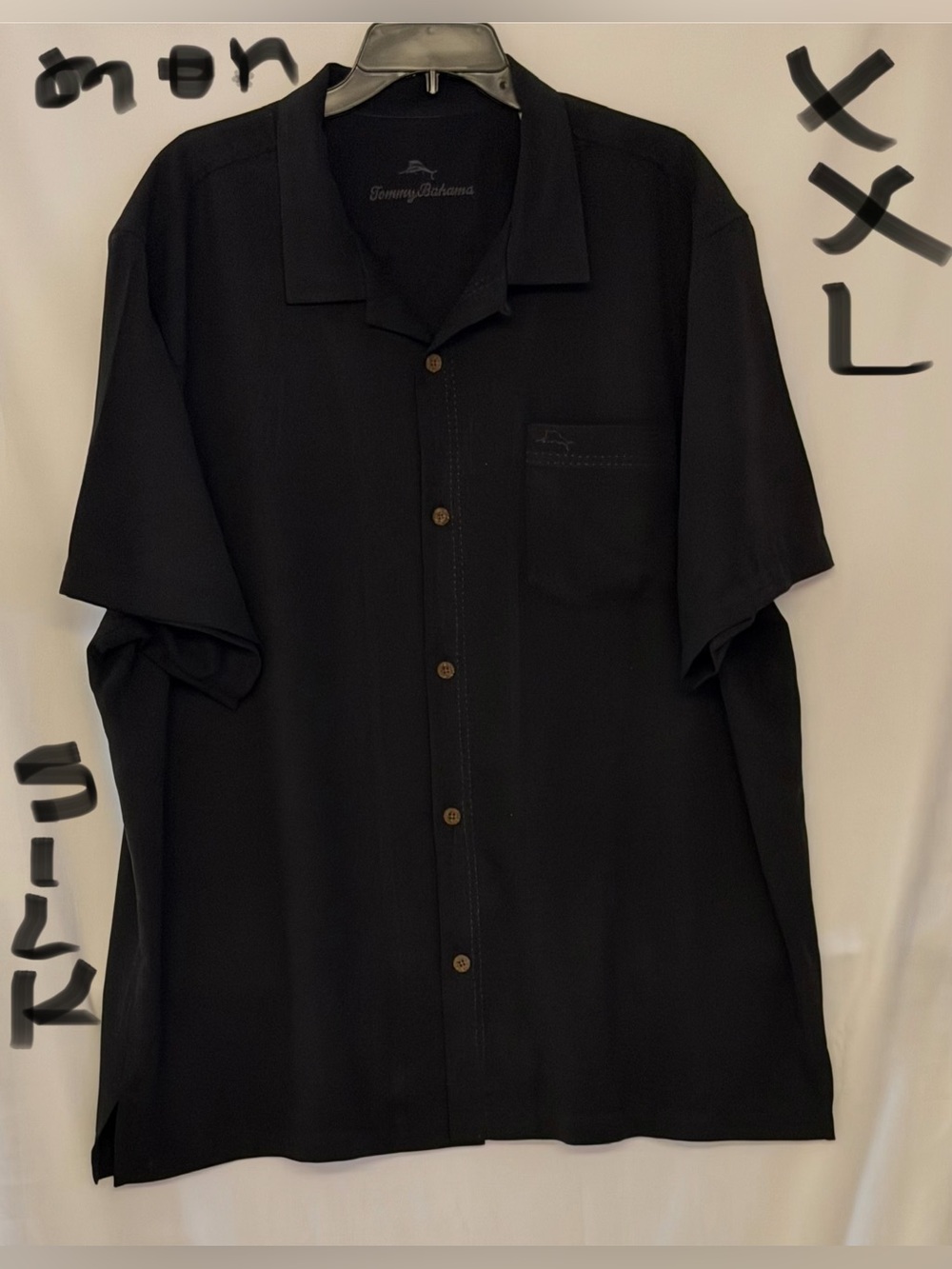 Tommy Bahama Black Short-Sleeve Camp Collar Button-Down Shirt